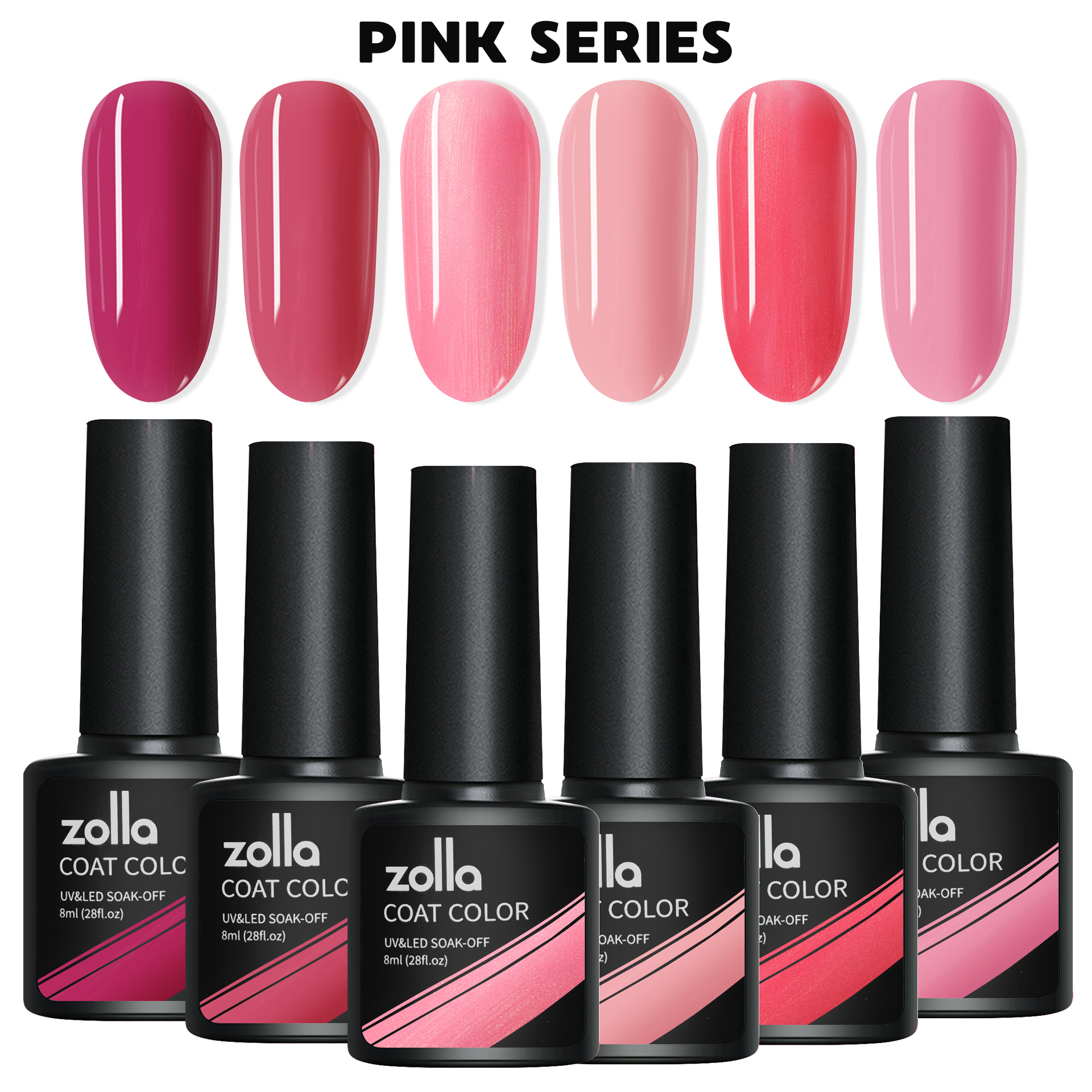 Set 6 Oje Semipermanente Zolla - Pink Series 8ml
