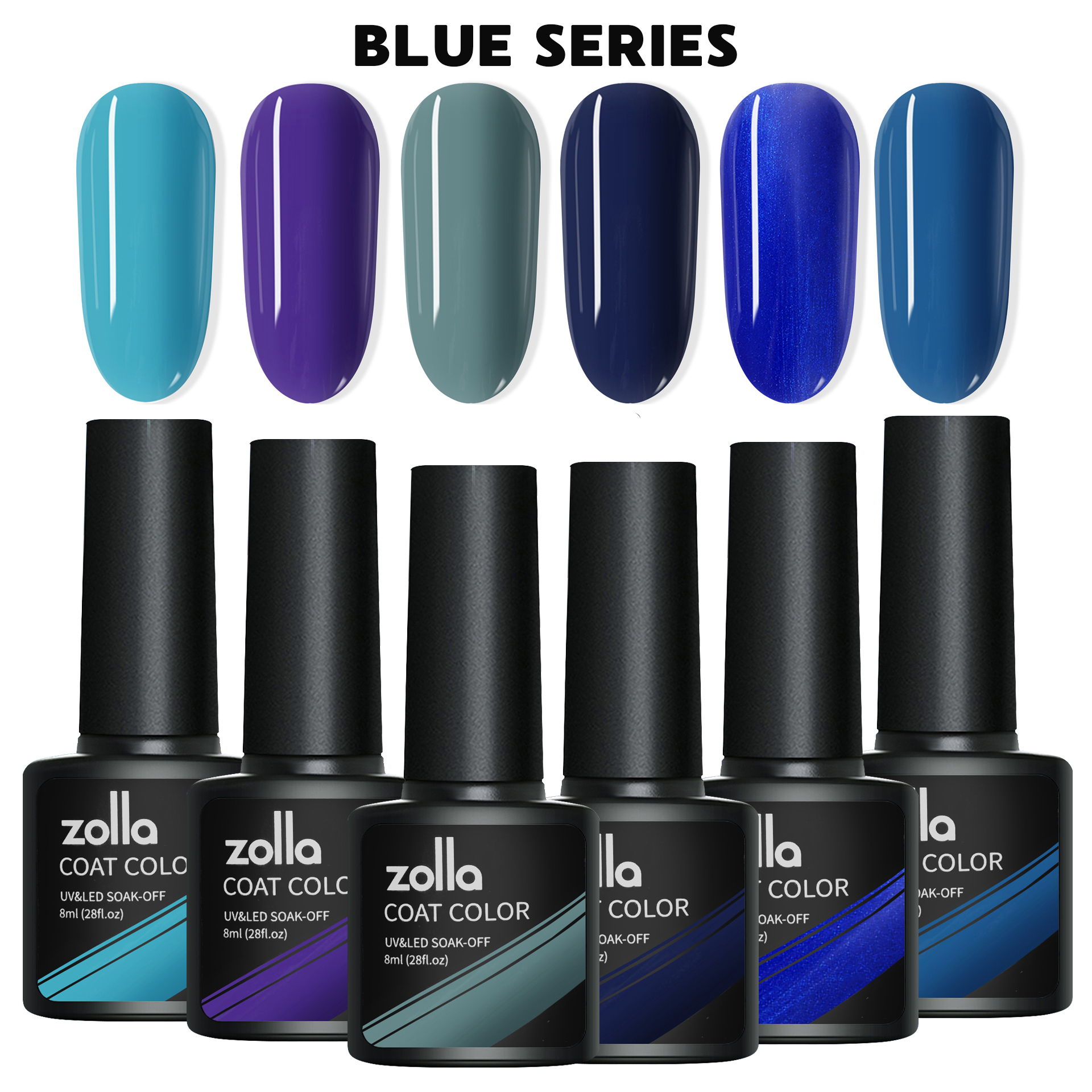 Set 6 Oje Semipermanente Zolla - Blue Series 8ml