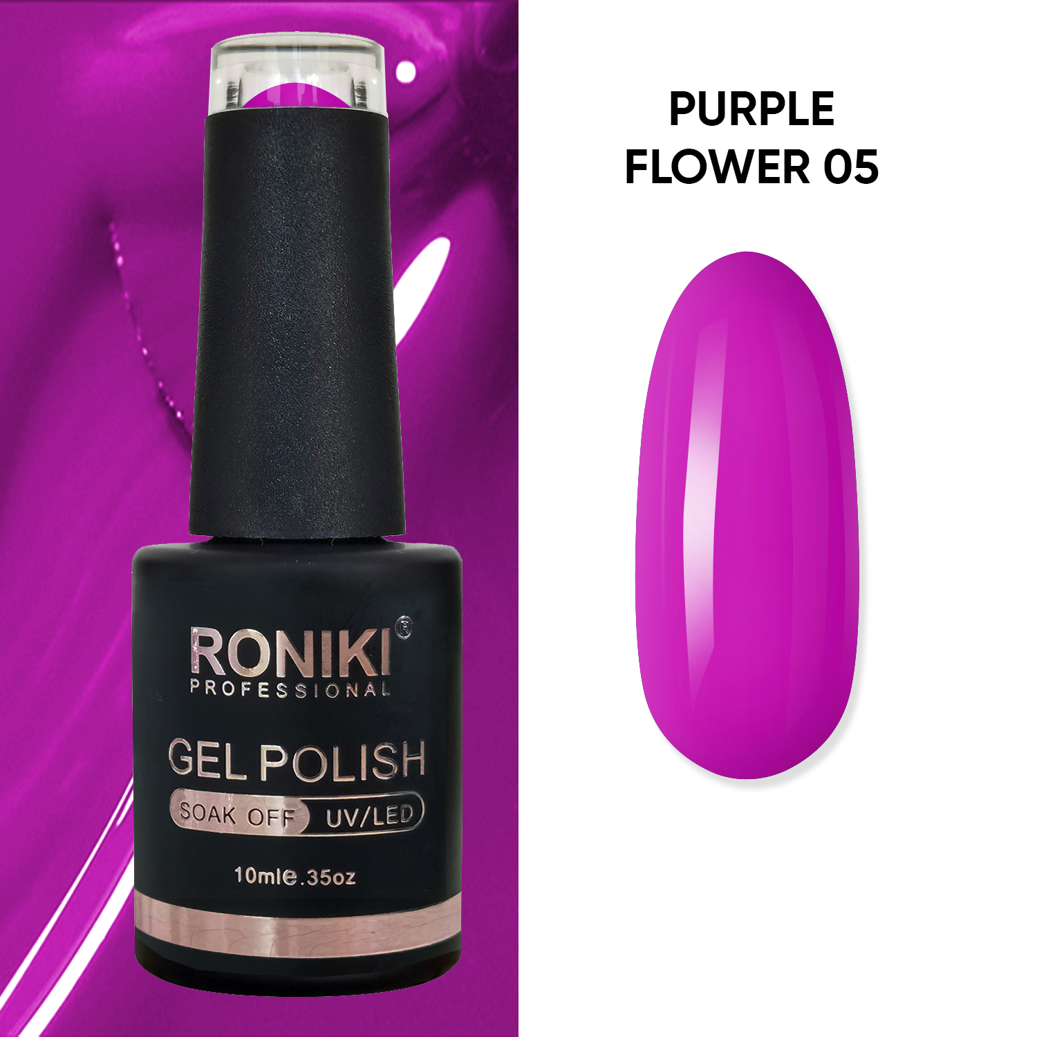 Oja Semipermanenta Roniki Purple Flower 05 nailsup.ro imagine noua 2022