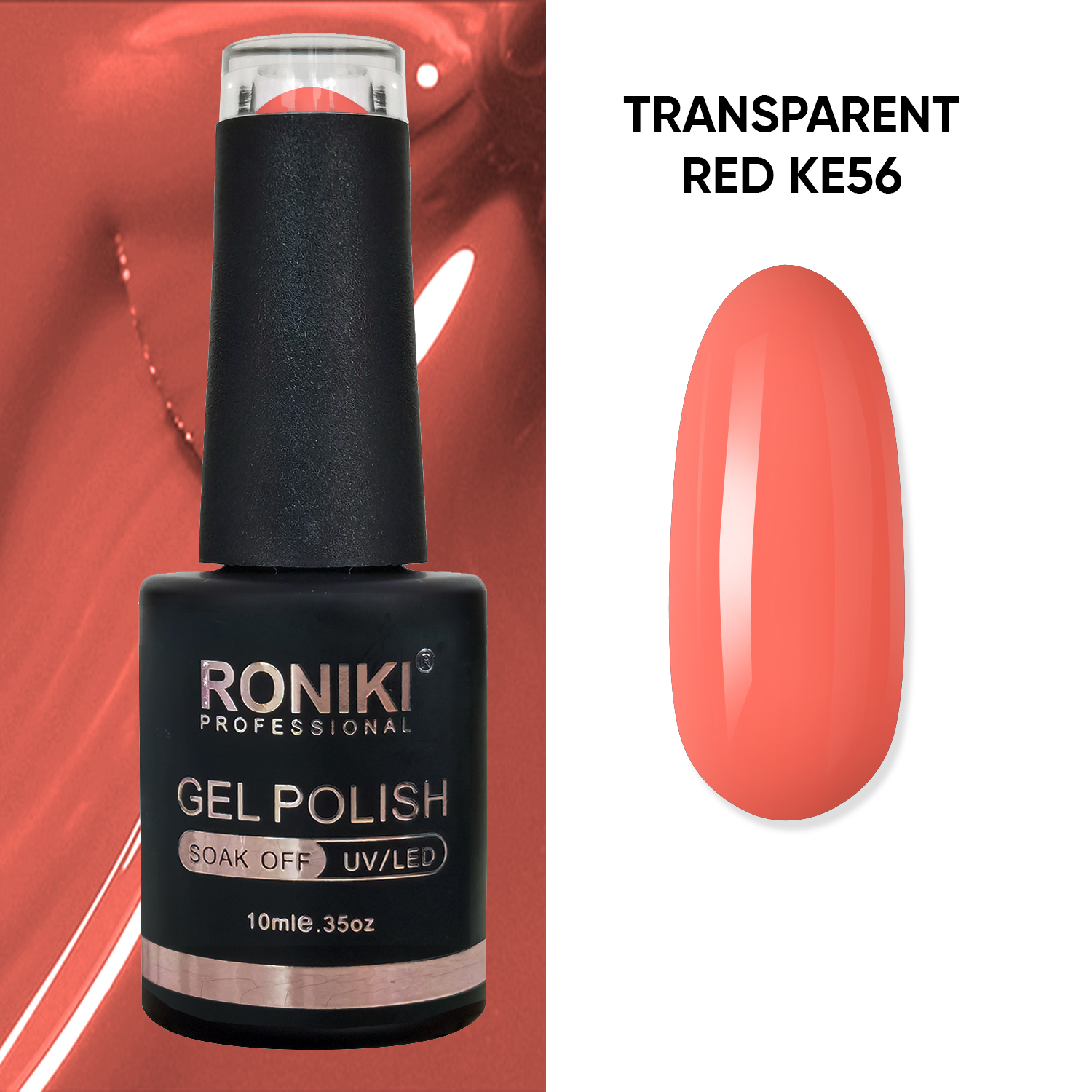 Oja Semipermanenta Roniki Transparent Red KE56 nailsup.ro imagine noua 2022