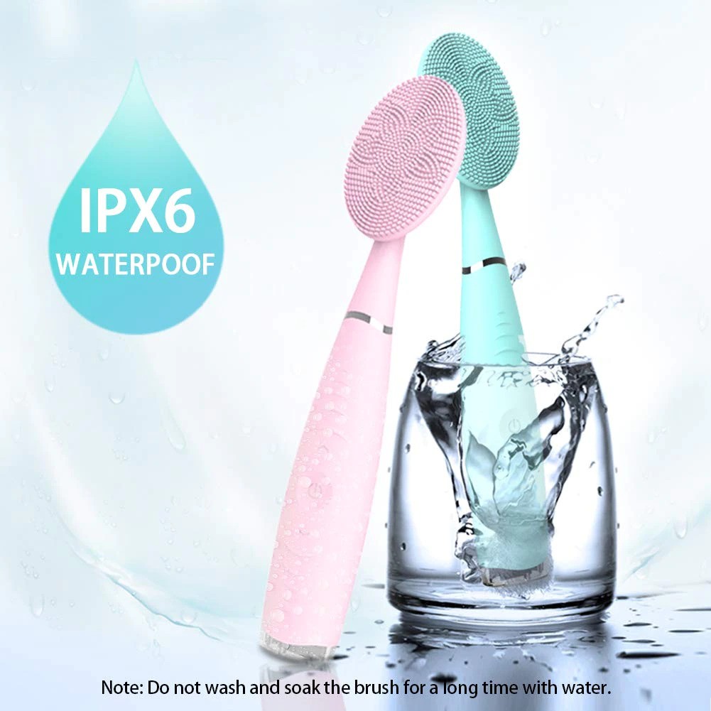 Perie Electrica pentru Ten, Curatare Faciala cu Vibratii, Waterproof, USB YJK-038 BLUE - 2 | YEO