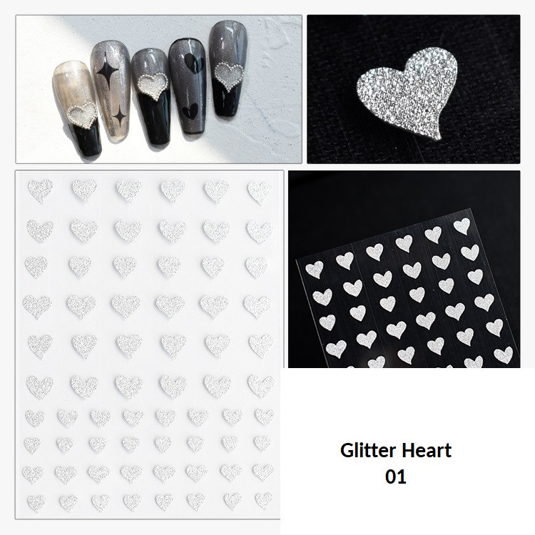 Poze STICKER UNGHII - Glitter Heart 01 nailsup.ro 
