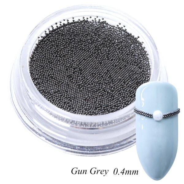 Caviar Metalic unghii, Nail Art, 0.4mm, Grey 0.4mm imagine noua 2022 scoalamachiaj.ro