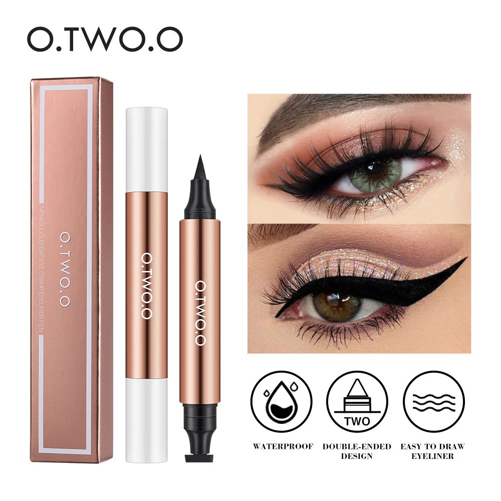 Eyeliner negru tip carioca 2in1 cu stampila ochi,Waterproof - 1 | YEO