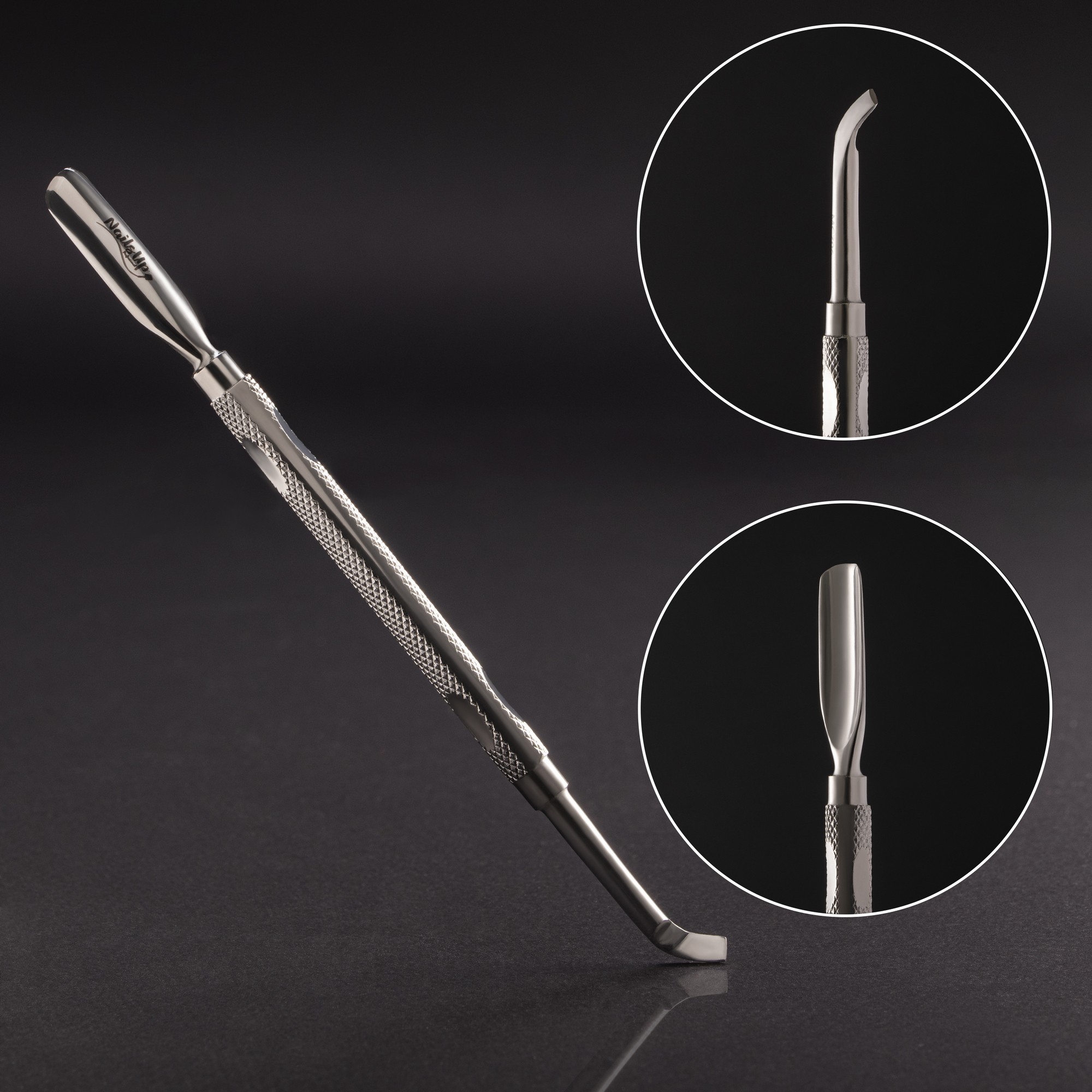 Instrument manichiura profesional NailsUp cu doua capete, Inox, 14cm, Top Line MC706 14cm poza noua reduceri 2022
