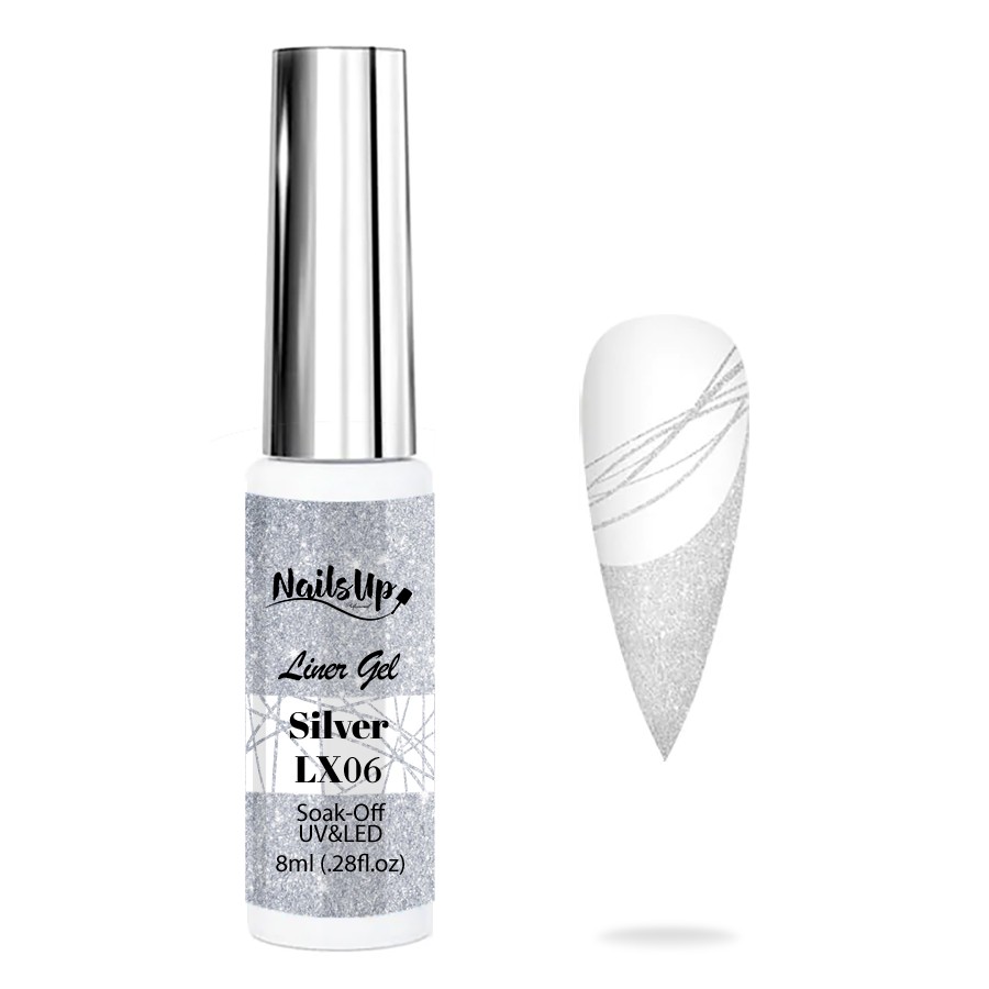 Liner Gel , NailsUp, 8 ml LX06, Silver