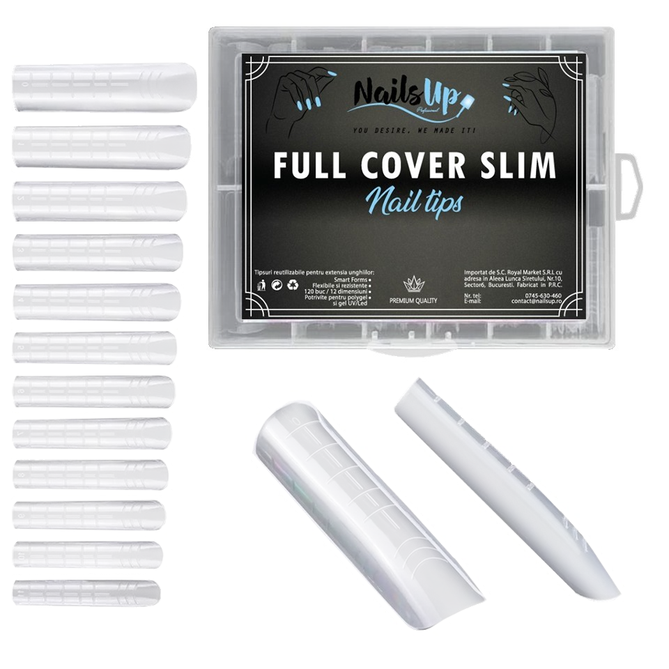 Tipsuri NailsUp Full Cover Slim 120buc/set 120buc/set poza noua reduceri 2022