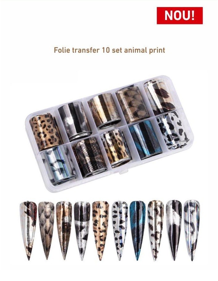 Set 10 Buc Folie Transfer Animal Print Nails Up imagine noua