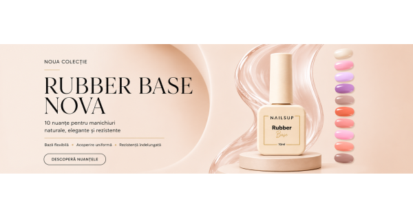 Rubber Base Color Liquid Nova NAILSUP: baza lichidă pentru manichiuri naturale, elegante și rezistente