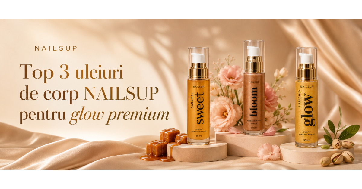 Top 3 uleiuri de corp NAILSUP pentru hidratare, shimmer și glow premium