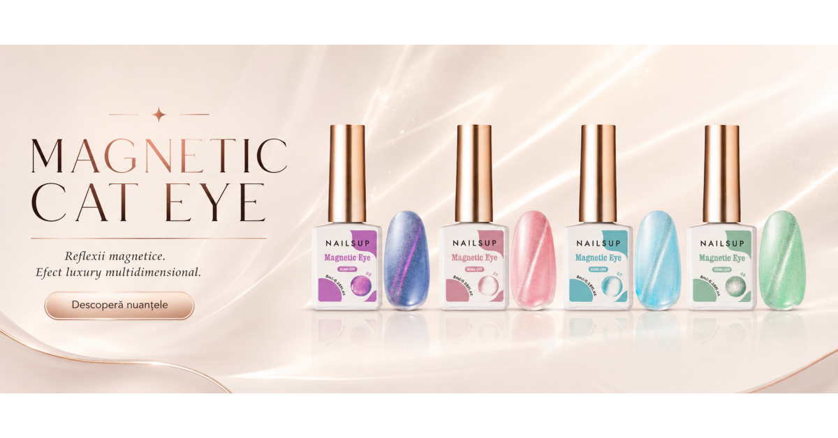 Magnetic Cat Eye NAILSUP: 8 nuanțe magnetice pentru manichiuri cu efect 3D