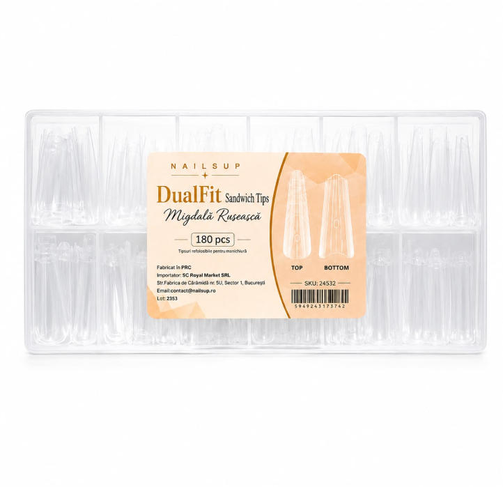 NAILSUP Dual Fit Sandwich Tips – Migdală Rusească