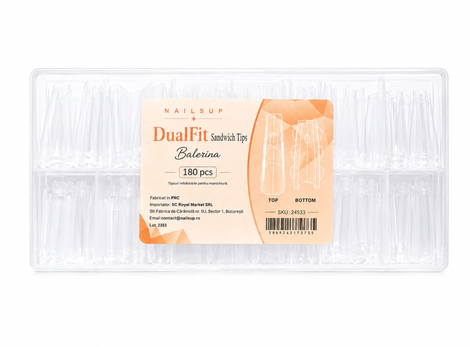 NAILSUP Dual Fit Sandwich Tips – Balerina