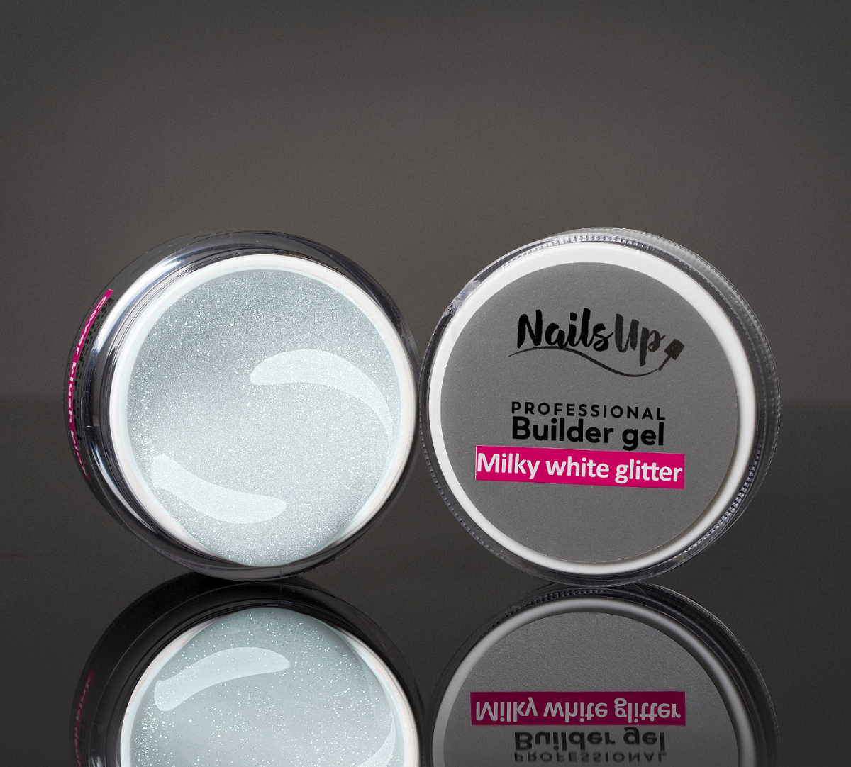Gel UV Constructie NAILSUP - Milky White Glitter 15g
