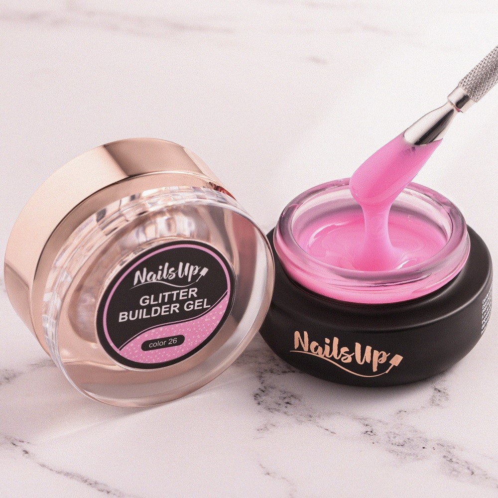 Gel Constructie Unghii Autonivelant Glitter NAILSUP 50g - 26