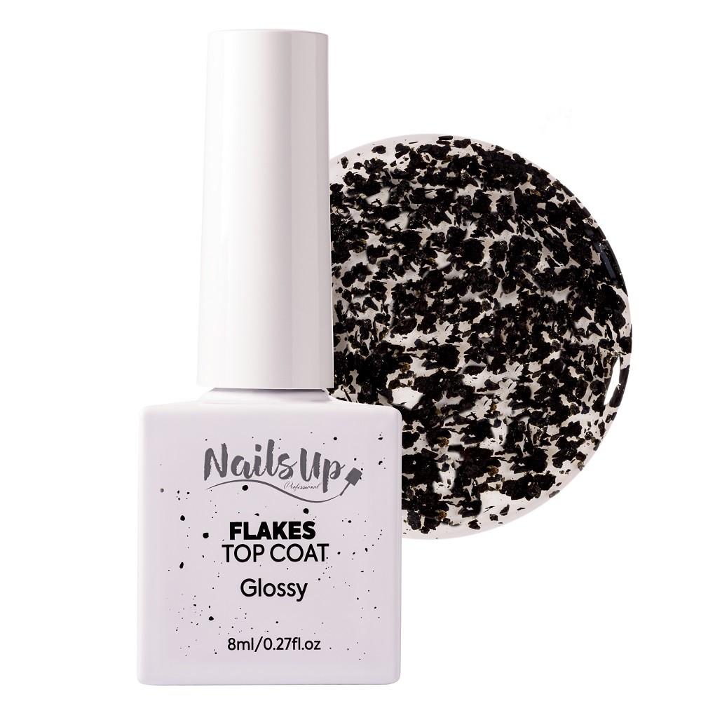 Top Coat NAILSUP Black Flakes 8ml