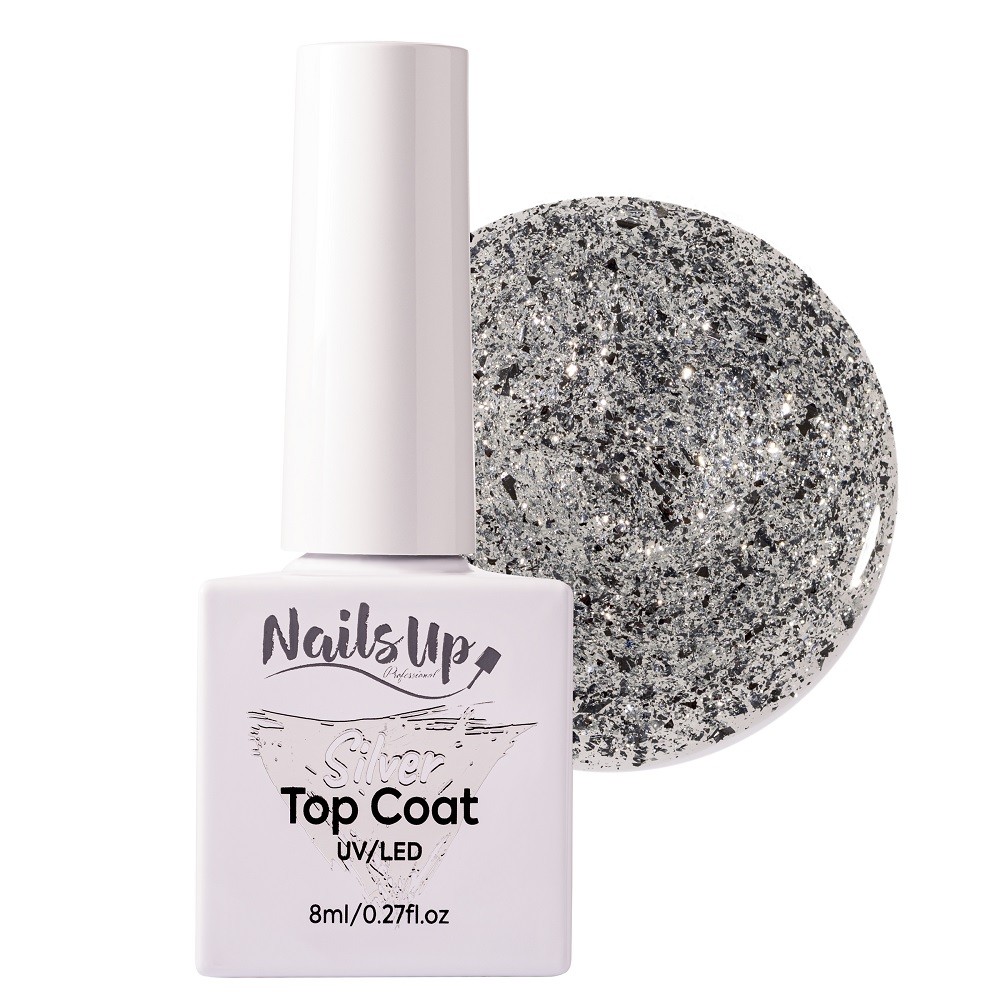 Top Coat NAILSUP Silver Glitter 8ml