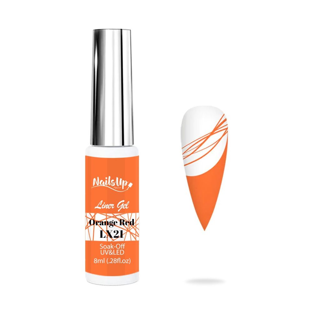 Liner Gel , NailsUp, 8 ml LX21, Orange Red | NailsUp.ro