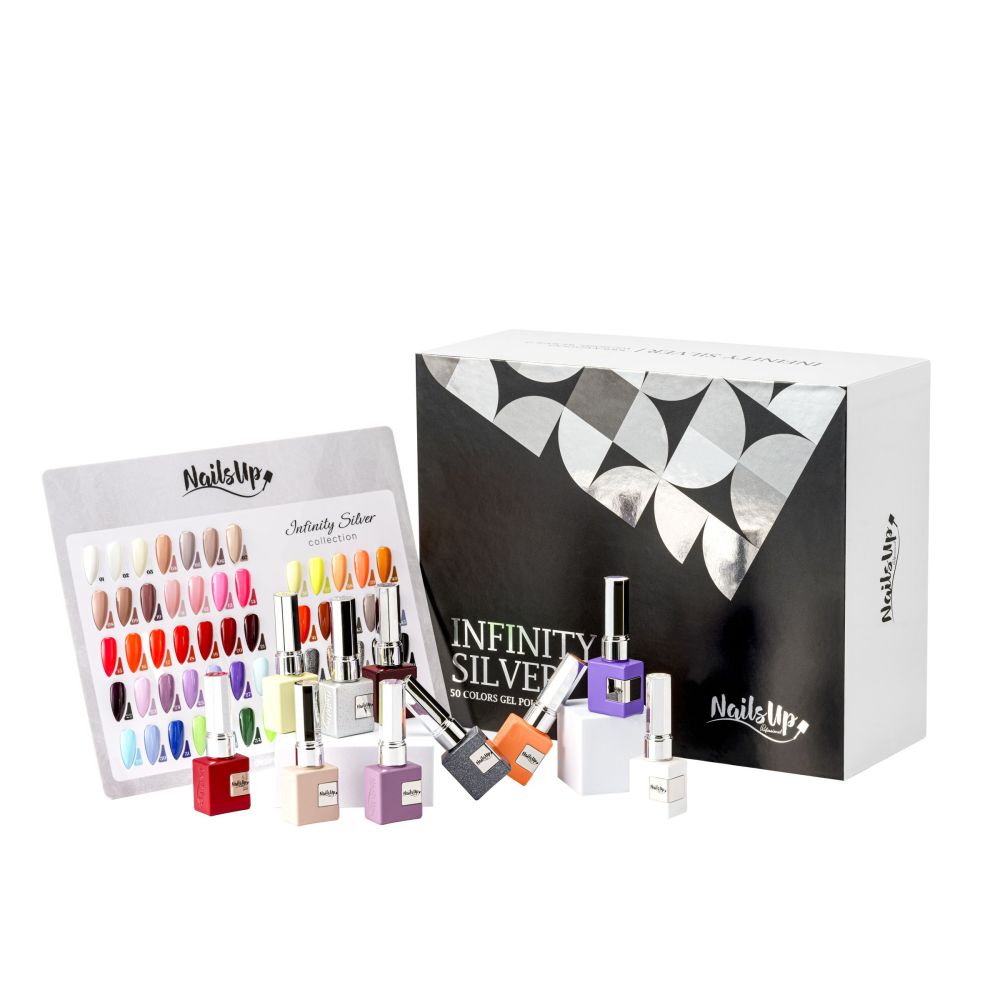 Set 50 Oje Semipermanente NAILSUP Infinity Silver cu Catalog Cadou