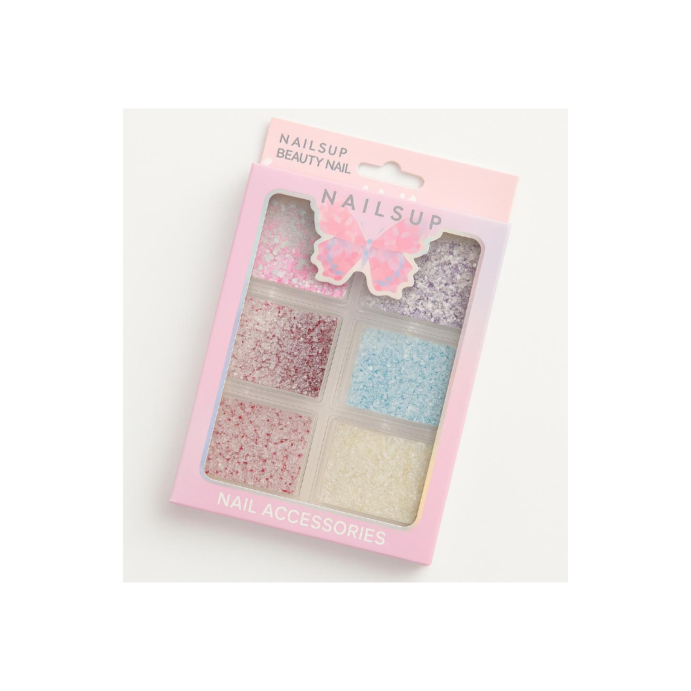 Set 6 Fulgi Sclipici NAILSUP pentru decoruri strălucitoare