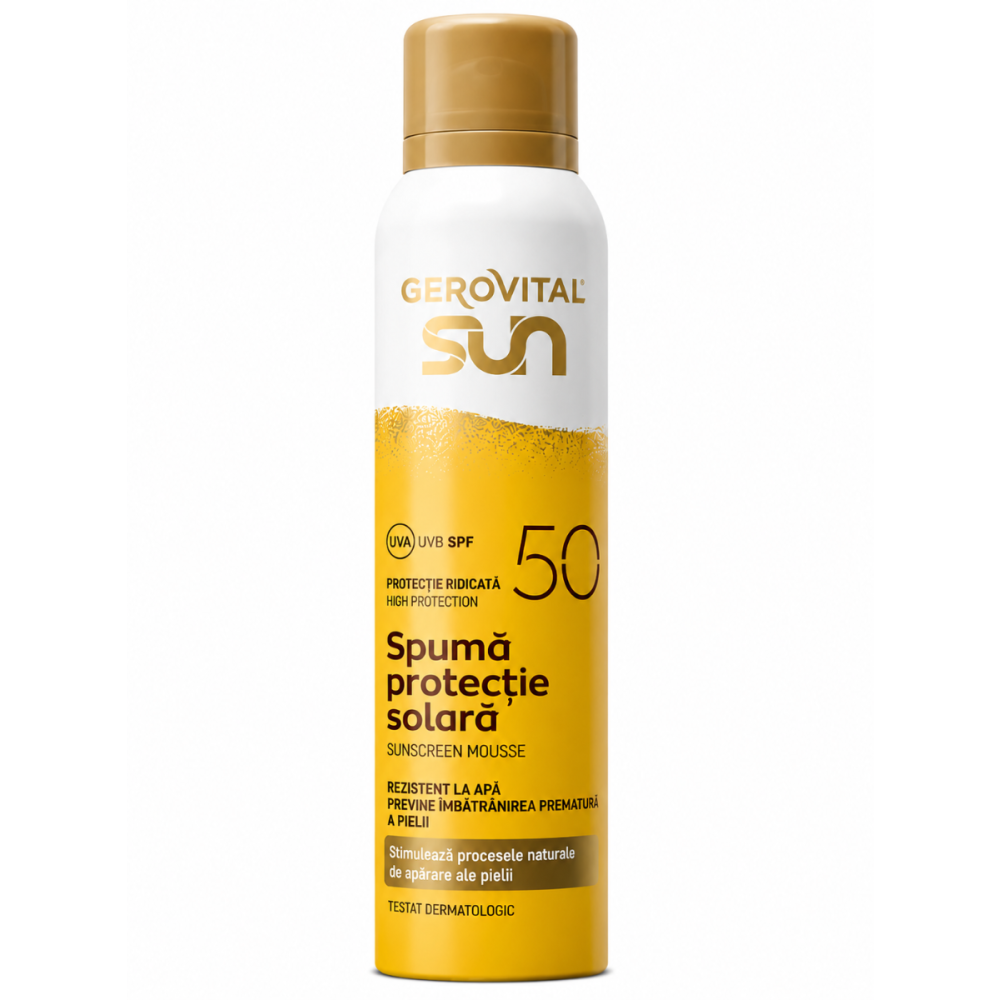 GEROVITAL SUN – Spumă Protecție Solară SPF50, 150 ml - protecție solară Gerovital pe NAILSUP
