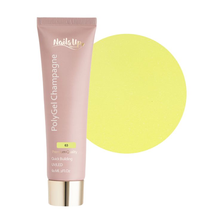 Polygel NAILSUP Champagne 63 60ml nuanță galbenă luminoasă