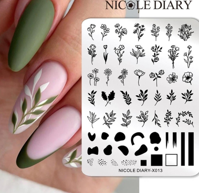 Matrita metalica stampila unghii Nicole Diary X013 | NailsUp.ro