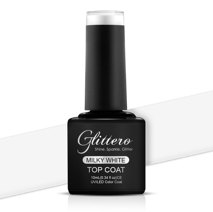 Milky White Top sigilare Glittero 10ml | NailsUp.ro