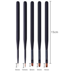 Set 5 Pensule Gel si Pictura Black