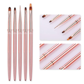 Set 5 Pensule Profesionale Gel si Pictura Rose