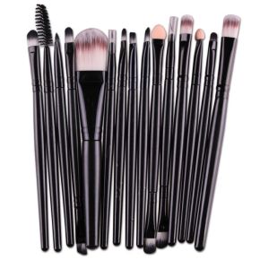 Set 15 Pensule Profesionale Pentru Machiaj, Negre - AS02