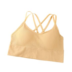Bustiera pentru Sala, cu Bretele si Spate Gol, Fara Cusaturi, Model Push Up, Marime Universala, Nude,    MIX14102