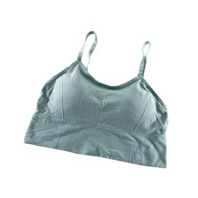 S/M - Bustiera Sport pentru Dama, cu Bretele Reglabile si Spatele Gol, Fara Cusaturi, Model Push Up, Mint,   MIX14116-1247