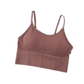 L/XL - Bustiera Sport pentru Dama, cu Bretele Reglabile si Spatele Gol, Fara Cusaturi, Model Push Up, Crem,   MIX14114-1244