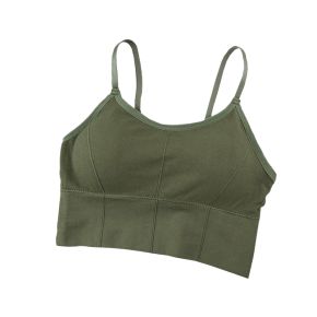 L/XL - Bustiera Sport pentru Dama, cu Bretele Reglabile si Spatele Gol, Fara Cusaturi, Model Push Up, Verde,      MIX14112-1240