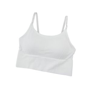 S/M - Bustiera Sport pentru Dama, cu Bretele Reglabile si Spatele Gol, Fara Cusaturi, Model Push Up, Alb,   MIX14111-1237