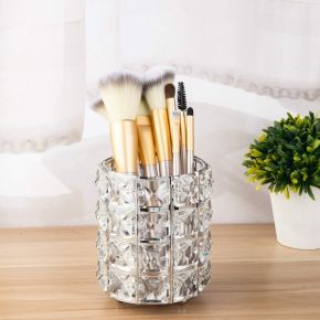 Suport Pensule cu Cristale, Silver