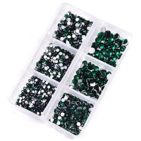 Strasuri unghii diverse marimi, Green 04