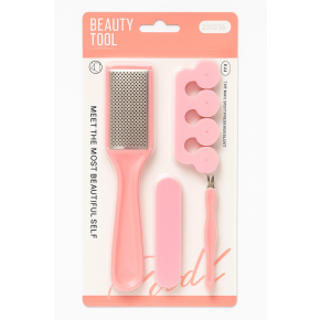 Set Pedichiură  4 în 1 – ideal pentru pedichiură și îngrijirea completă a picioare Roz