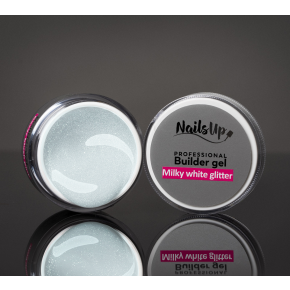 Gel UV Constructie NAILSUP - Milky White Glitter 15g