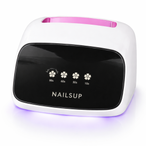 Lampă UV/LED 288W Unghii Profesională NAILSUP – Reîncărcabilă, 66 LED-uri, Compatibilă cu Toate Materialele Tehnice, Alb cu Accent Roz