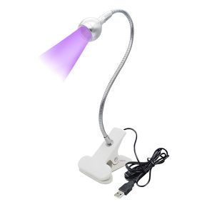 Lampă UV/LED Ajustabilă 3W Silver cu Prindere Clip-on pentru Nail Art și Detalii Fine
