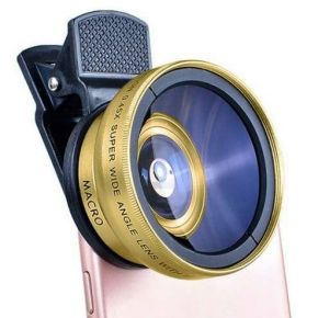 Lentila telefon macro cu clips de prindere 37 mm 0.45X Gold