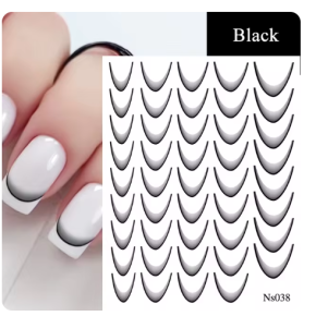 Sticker unghii , manichiura French Black