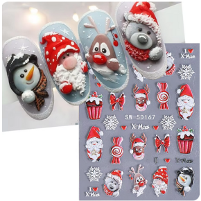 Sticker pentru unghii nail art Christmas SWO-5D167