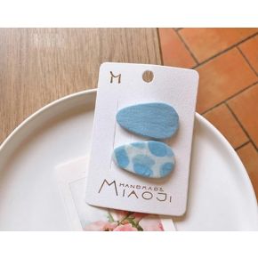 Set 2 Agrafe Albastru/Alb pentru Par