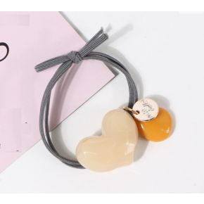 Elastic pentru Par cu Accesoriu Inima Bej