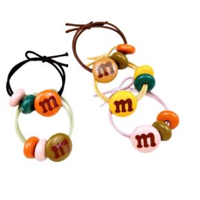 Elastic pentru Par cu Accesorii Multicolor Crem