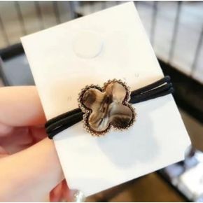 Elastic Negru  de Par cu Accesoriu Trifoi Animal Print