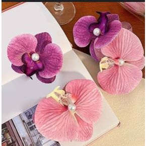 Accesoriu pentru Par Model Cleste cu Orhidee Mov/Roz